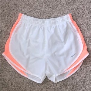 White and Orange Nike Shorts